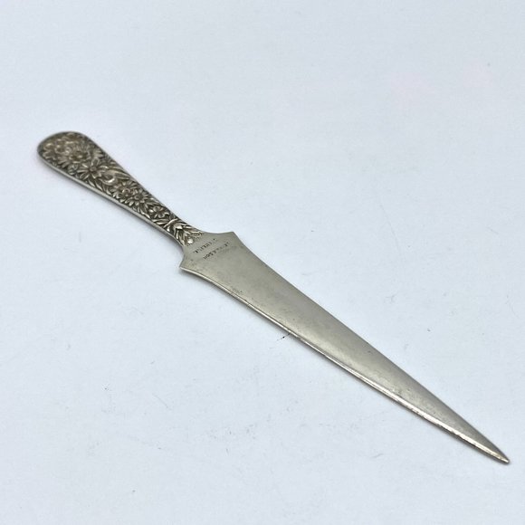 S Kirk Son Antique Sterling Silver Repousse Letter Opener 7/8”  MC1599